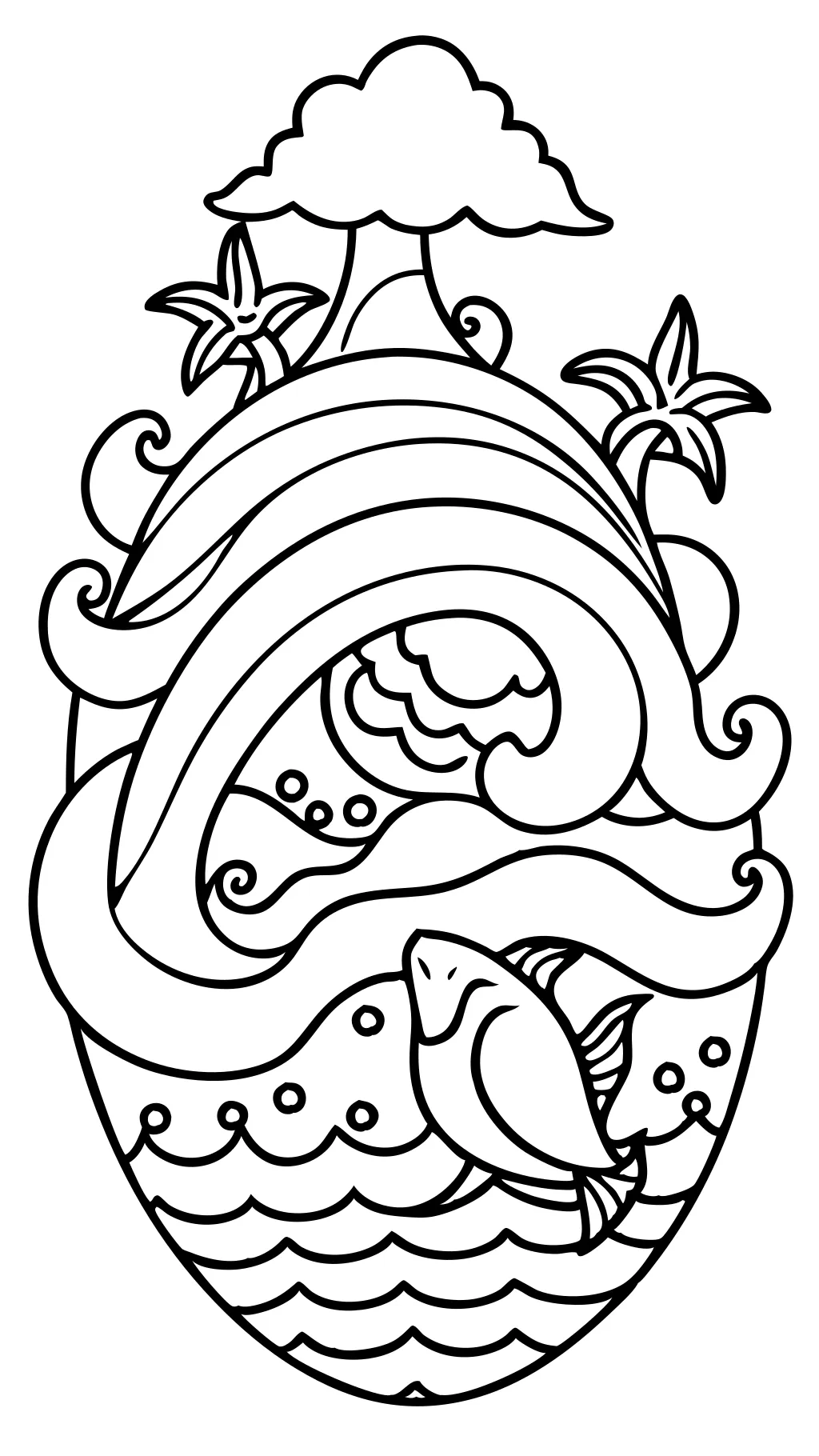 waves coloring page